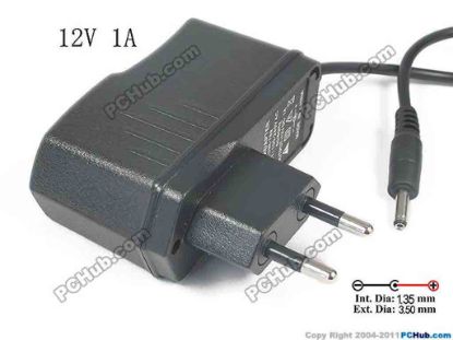 135770 PCH OEM Power AC Adapter 5V-12V HR-789, 12V 1A 3.5/1.35mm, EU 2-Pin, New PCH OEM Power AC Adapter 5V-12V 