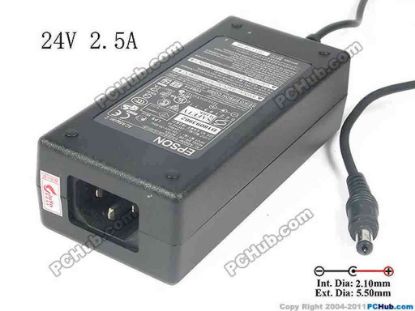 136271 Epson M246A AC Adapter 20V & Above 24V 2.5A, 5.5/2.1mm, C14, New Epson M246A AC Adapter 20V & Above 
