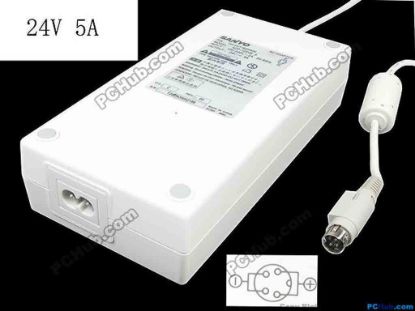 136289 Sanyo 1AV4U11B25900 AC Adapter - NEW Original 24V 5A, 4-Pin, P1&4=+, 2-Prong, New Sanyo 1AV4U11B25900 AC Adapter - NEW Original 