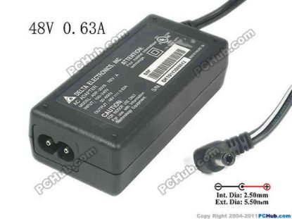 136335 Delta Electronics ADP-30VB AC Adapter 20V & Above 48V 0.63A, 5.5/2.5mm, 2-Prong, New Delta Electronics ADP-30VB AC Adapter 20V & Above 