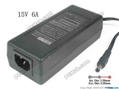 136458 PCH OEM Power AC Adapter - Compatible 15V 6A, 5.5/2.5mm, C14, New PCH OEM Power AC Adapter - Compatible 