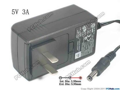 136461 Altec Lancing S018EM0500300 AC Adapter - NEW Original 5V 3A, Barrel 5.5/2.1mm, US 2-Pin Plug Altec Lancing S018EM0500300 AC Adapter - NEW Original