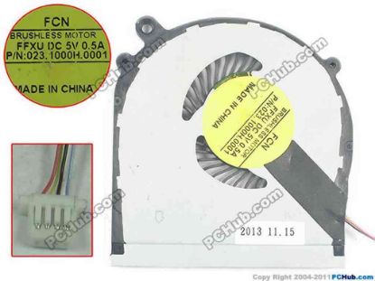 136801 Forcecon FFXU Cooling Fan  023.1000H.0001, DC5V 0.5A, Bare fan Forcecon FFXU Cooling Fan  