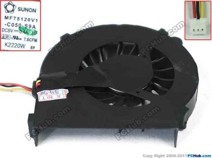 136845 SUNON MF75120V1-C050-S9A Cooling Fan  639460-001, DV5V 0.4A, 3-PIN  SUNON MF75120V1-C050-S9A Cooling Fan  