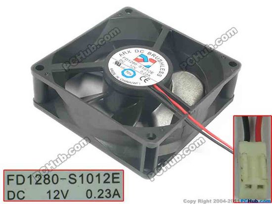 136893 ARX FD1280-S1012E Server - Square Fan FD1280-S1012E, DC 12V 0.23A, 80x80x25mm ARX FD1280-S1012E Server - Square Fan 