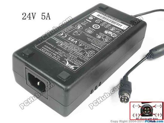 136984 Tiger Power TG-1201 AC Adapter 20V & Above 24V 5A, 4P P1&4=+, C14, New Tiger Power TG-1201 AC Adapter 20V & Above 