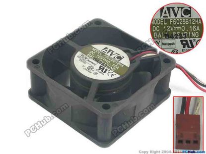 137487 AVC F6025B12HA Server - Square Fan F6025B12HA, DC12V 0.16A, 60x60x25mm AVC F6025B12HA Server - Square Fan 