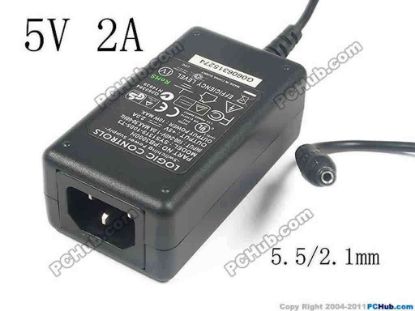 139292 Logic Control SYS1319-1005-T3 AC Adapter 5V-12V 5V 2A, 5.5/2.1mm, C14, New Logic Control SYS1319-1005-T3 AC Adapter 5V-12V 