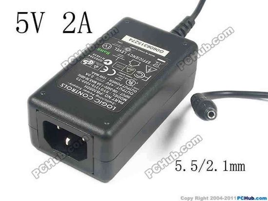 139292 Logic Control SYS1319-1005-T3 AC Adapter 5V-12V 5V 2A, 5.5/2.1mm, C14, New Logic Control SYS1319-1005-T3 AC Adapter 5V-12V 