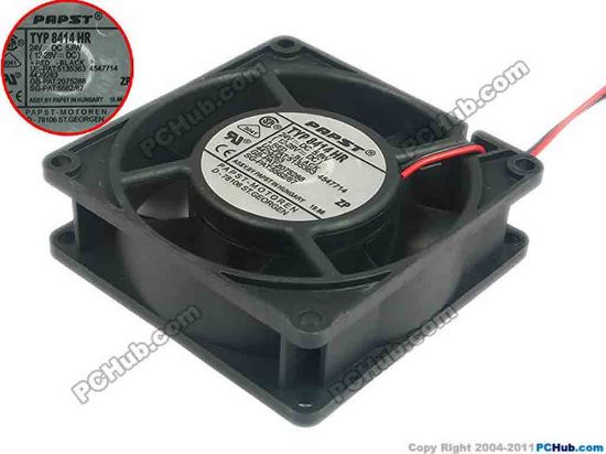 139296 ebm-papst 8414 HR Server - Square Fan TYP8414HR, sq80x80x25, 2-wire, 24V 5.8W ebm-papst 8414 HR Server - Square Fan 