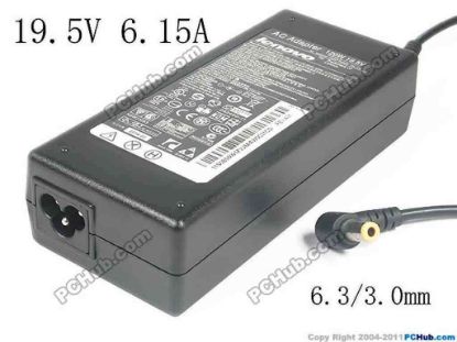 139303 Lenovo B300 Series AC Adapter- Laptop FRU P/N:41A9732, 19.5V 6.15A, Barrel 6.3/3.0mm, 3- Lenovo B300 Series AC Adapter- Laptop 联想 B300 C305 B305