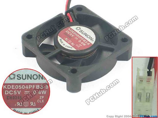 140715 SUNON KDE0504PFB3-8 Server - Square Fan KDE0504PFB3-8, DC5C 0.4W, 40x40x10mm,50mm, 2-wire  SUNON KDE0504PFB3-8 Server - Square Fan 