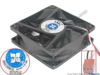 140716 JMC / DaTech 8025-12HB Server - Square Fan 8025-12HB, A, 3-wire, 3-pin connector,DC 12V, 0.35 JMC / DaTech 8025-12HB Server - Square Fan 
