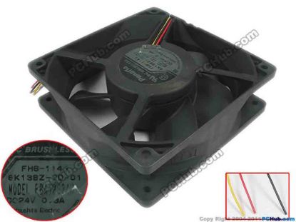 142413 Panasonic FBA12G24H Server - Square Fan 3-wire, FBA12G24H, FH6-1143,DC 24V 0.3A, 120x120x3 Panasonic FBA12G24H Server - Square Fan 
