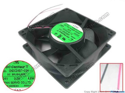 142608 Japan Servo CNDC24B7-034 Server - Square Fan sq120x120x38, w370x2, 24V 0.2A 4.8W, NO Plug Japan Servo CNDC24B7-034 Server - Square Fan 