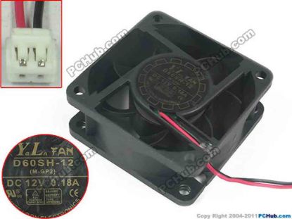 143209 Y.L FAN / Yate Loon D60SH-12 Server - Square Fan D60SH-12, DC 12V 0.18A, 60x60x25mm Y.L FAN / Yate Loon D60SH-12 Server - Square Fan 