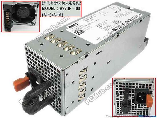 143353 Dell PowerEdge R710 Server - Power Supply A870P-00, DP/N:0VT6G4, New Dell PowerEdge R710 Server - Power Supply