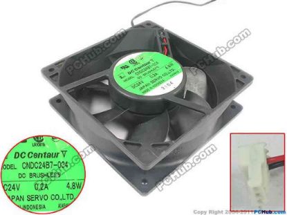 143881 Japan Servo CNDC24B7-034 Server - Square Fan sq120x120x38, w370x2x3, 24V 0.2A 4.8W Japan Servo CNDC24B7-034 Server - Square Fan 
