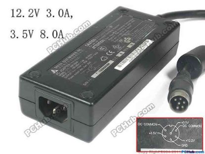 143929 Delta Electronics ADP-62AB AC Adapter- Laptop 12.2V 3.0A, 3.5V 8.0A, 6-Pin Din, IEC C14 Delta Electronics ADP-62AB AC Adapter- Laptop 