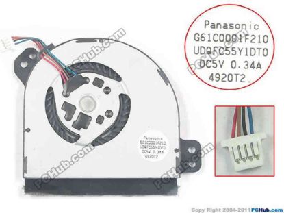 143960 Panasonic UDQFC55Y1DT0 Cooling Fan  G61C0001F210, 5V 0.34A, Bare fan Panasonic UDQFC55Y1DT0 Cooling Fan