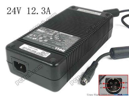 143986 Dell Common Item (Dell) AC Adapter 20V & Above 24V 12.3A, 4P, P1&4=V+, C14, New Dell Common Item (Dell) AC Adapter 20V & Above 
