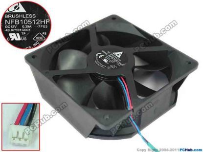144126 Delta Electronics NFB10512HF Server - Square Fan 7F03, sq105x105x32mm, w80x3x3, 12V 0.39A Delta Electronics NFB10512HF Server - Square Fan 