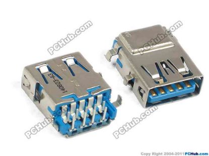 144162 UPH Jack & Plug Jack- USB 3.0 16x13x6.5mm (exclude fixed legs), Blue UPH Jack & Plug Jack- USB 3.0 