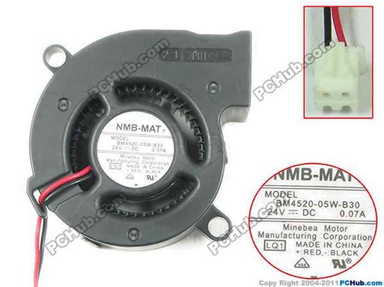 144503 NMB-MAT / Minebea BM4520-05W-B30 Server - Blower Fan LQ1, sq45x45x20mm, 2-wire, 24V 0.07A NMB-MAT / Minebea BM4520-05W-B30 Server - Blower Fan 