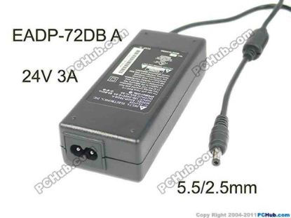 144840 Delta Electronics EADP-72DB AC Adapter 5V-12V 24V 3A, Barrel 5.5/2.5mm, 2-Prong Delta Electronics EADP-72DB AC Adapter 5V-12V 