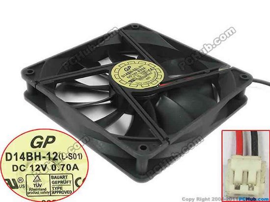 144885 Y.L FAN / Yate Loon D14BH-12(L-S01) Server - Square Fan D14BH-12, L-S01, DC 12V 0.70A, 134x134x24mm Y.L FAN / Yate Loon D14BH-12(L-S01) Server - Square Fan 