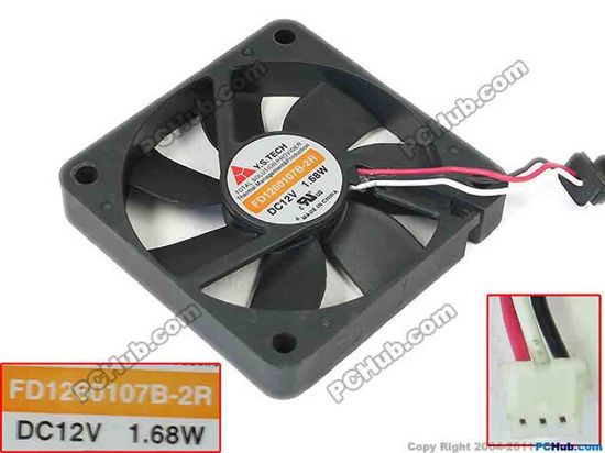 144888 Y.S TECH FD1260107B-2R Server - Square Fan FD1260107B-2R Y.S TECH FD1260107B-2R Server - Square Fan 