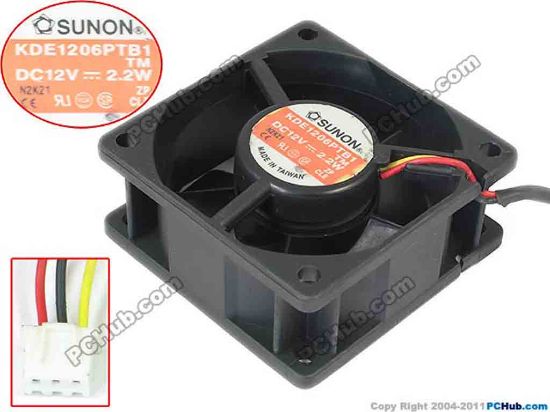 144915 SUNON KD1206PTB1 Server - Square Fan KD1206PTB1, TM, 50mm, 3-wire, 3-pin connector SUNON KD1206PTB1 Server - Square Fan 