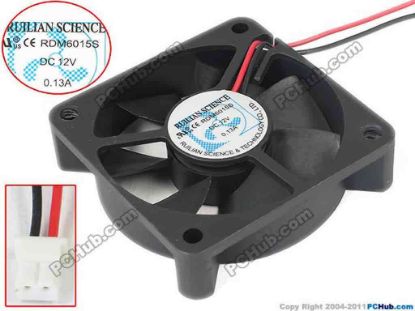 144980 RUILIAN / HENG YANG RDM6015S Server - Square Fan DC 12V 0.13A, 60x60x15mm RUILIAN / HENG YANG RDM6015S Server - Square Fan 