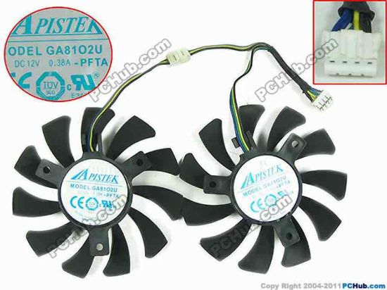 144981 Other Brands APISTEK Server - Frameless / GPU Fan  GA81O2U, PFTA, 12V 0.38A, 2fan Other Brands APISTEK Server - Frameless / GPU Fan 