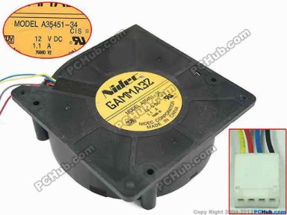 145014 Nidec A35451-34 Server - Square Fan CIS, bw120x120x32mm, w70x4x4, 12V 1.1A Nidec A35451-34 Server - Square Fan 