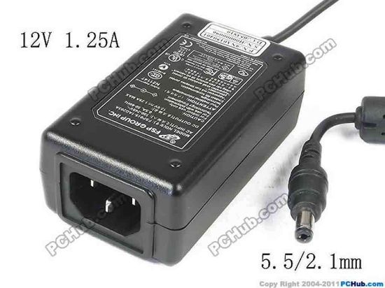 145071 FSP Group Inc FSP015-1AD203A AC Adapter 5V-12V 12V 1.25A, 5.5/2.1mm, C14 FSP Group Inc FSP015-1AD203A AC Adapter 5V-12V 