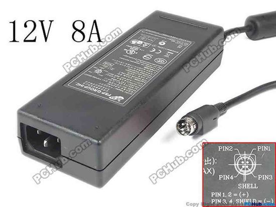 145072 FSP Group Inc FSP096-DMAD1 AC Adapter- Laptop 12V 8A, 4P P1&4=V+, C14 FSP Group Inc FSP096-DMAD1 AC Adapter- Laptop 