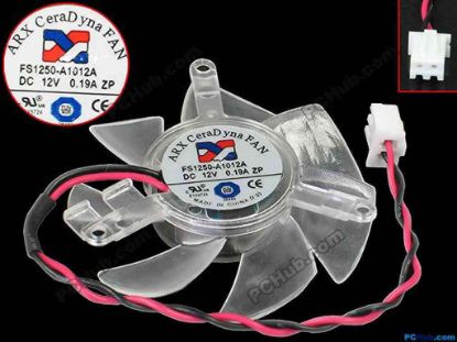 145086 ARX FS1250-A1012A Server - Frameless / GPU Fan DC 12V 0.19A, 47x47x10mm, "Transparent color" ARX FS1250-A1012A Server - Frameless / GPU Fan