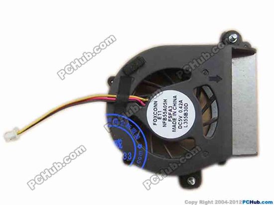 145141 Foxconn NFB55A05H Cooling Fan  FSFA3, 3-wire 3-pin 5V 0.42A Foxconn NFB55A05H Cooling Fan  