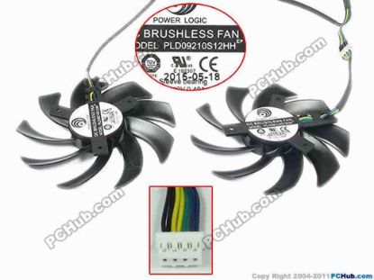 145434 Power Logic PLD09210S12HH Server - Frameless / GPU Fan 12V 0.40A, 2fan, 4-wire Power Logic PLD09210S12HH Server - Frameless / GPU Fan 