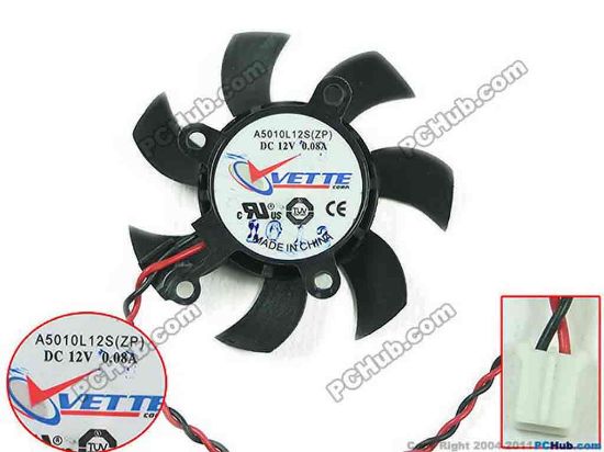 145493 Other Brands Vette Server - Frameless / GPU Fan 12V 0.08A, dia45, ctc26x20x19x20, w80x2x2 Other Brands Vette Server - Frameless / GPU Fan Cooling Fan for display card HD4350 4550