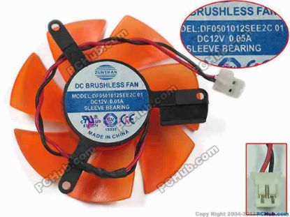 145498 Other Brands ZUNSHAN Server - Frameless / GPU Fan Orange, 12V 0.05A, dia47, ctc39, w70x2x2 Other Brands ZUNSHAN Server - Frameless / GPU Fan Cooling Fan for display card