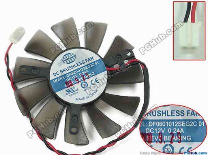 145499 Other Brands ZUNSHAN Server - Frameless / GPU Fan Black, 12V 0.24A, dia54, ctc0, w80x2x2 Other Brands ZUNSHAN Server - Frameless / GPU Fan Cooling Fan for display card