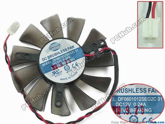 145499 Other Brands ZUNSHAN Server - Frameless / GPU Fan Black, 12V 0.24A, dia54, ctc0, w80x2x2 Other Brands ZUNSHAN Server - Frameless / GPU Fan Cooling Fan for display card