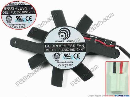 145520 Power Logic PLD05010S12HH Server - Frameless / GPU Fan Black, 12V 0.25A, dia46, ctc58, w110x2x2 Power Logic PLD05010S12HH Server - Frameless / GPU Fan Cooling Fan for display card