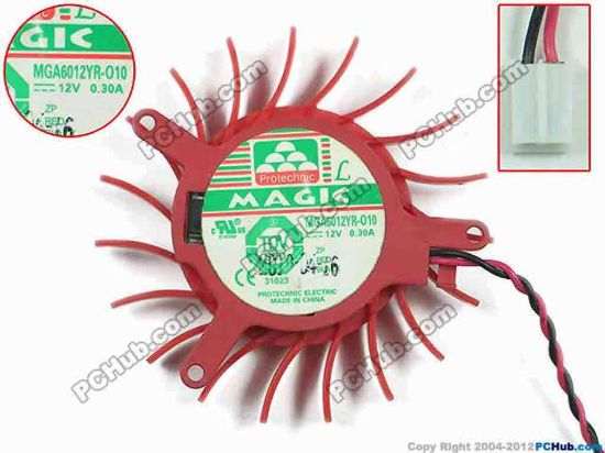 145546 Protechnic Magic MGA6012YR-O10 Server - Frameless / GPU Fan 12V 0.30A, dia0, ctc0, w60x2x2 Protechnic Magic MGA6012YR-O10 Server - Frameless / GPU Fan Cooling Fan for display card