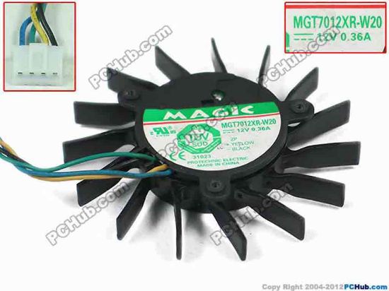145553 Protechnic Magic MGT7012XR-W20 Server - Frameless / GPU Fan 12V 0.36A, dia70, ctc40x37x32, w55x4x4 Protechnic Magic MGT7012XR-W20 Server - Frameless / GPU Fan Cooling Fan for display card