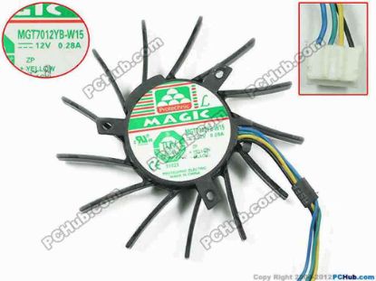 145554 Protechnic Magic MGT7012YB-W15 Server - Frameless / GPU Fan 12V 0.28A, dia65, ctc32, w80x4x4 Protechnic Magic MGT7012YB-W15 Server - Frameless / GPU Fan Cooling Fan for display card