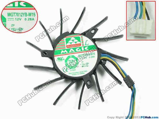 145554 Protechnic Magic MGT7012YB-W15 Server - Frameless / GPU Fan 12V 0.28A, dia65, ctc32, w80x4x4 Protechnic Magic MGT7012YB-W15 Server - Frameless / GPU Fan Cooling Fan for display card