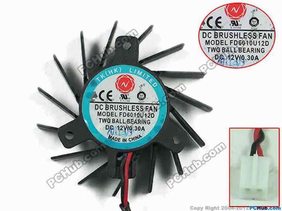 145585 Firstd FD6010U12D Server - Frameless / GPU Fan 12V 0.30A, D44xC26, w80x2x2, Black Blower Firstd FD6010U12D Server - Frameless / GPU Fan Cooling Fan for display card